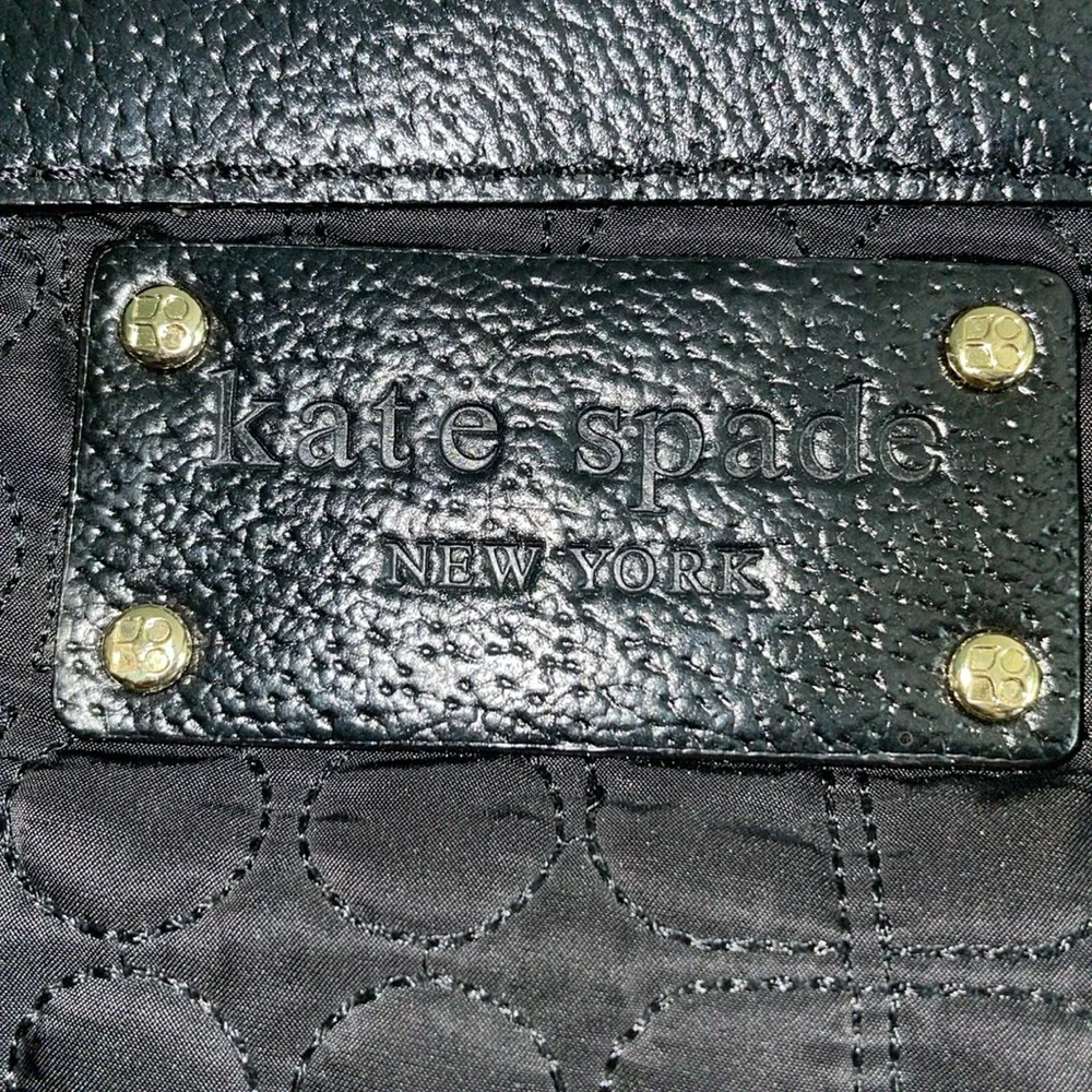 Kate Spade black quilted leather trim diaper bag